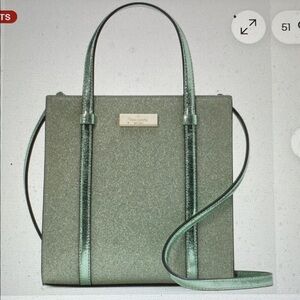 Kate spade sparkle Green 2 way wear Handbag- nwt